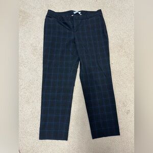 Black and blue plaid cropped dress pants - great condition